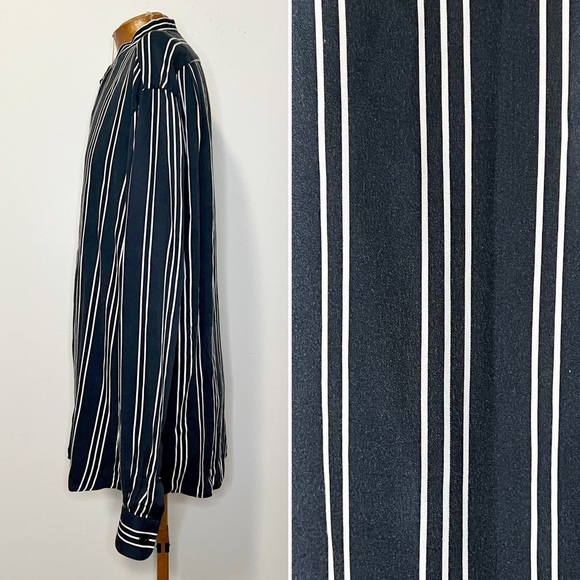 Reiss Yorker Navy Striped Woven Button-down Shirt - Picture 3 of 5